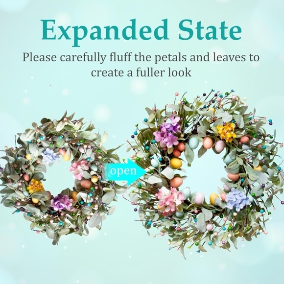 Spring Floral Easter Wreath - Picture 4 of 5